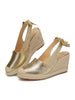 DLF SEASON Womens Fashionable Espadrille Wedge Sandals - Closed Toe Bandage Design With Adjustable Slingback - Stylish Platform Summer Shoes